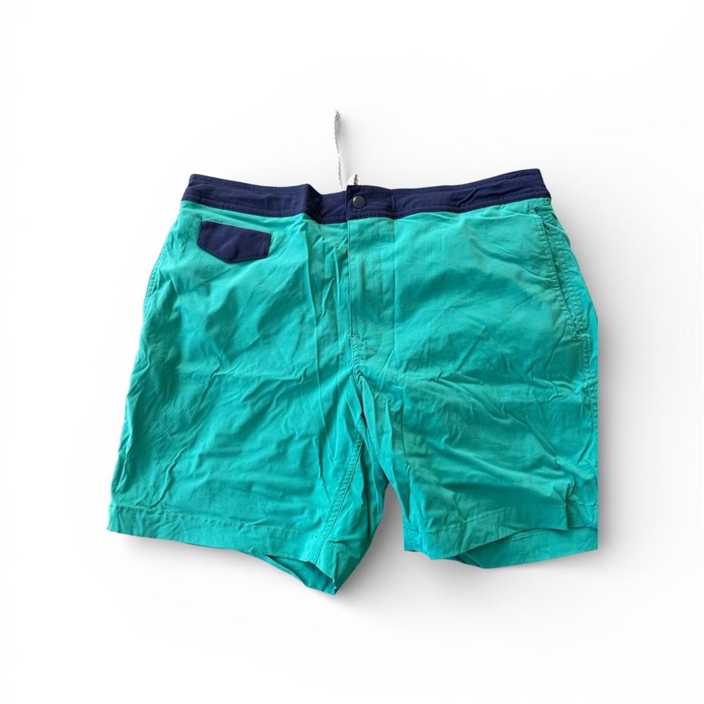 J. Crew Turquoise and Navy Swim Board Shorts